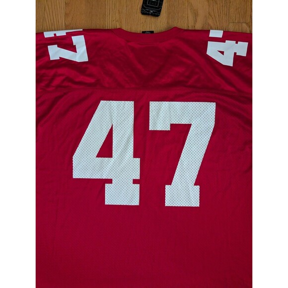 VTG Nike Ohio State Buckeyes Football Jersey Men’s #47 Red White XXL Aj Hawk NWT - Picture 9 of 11